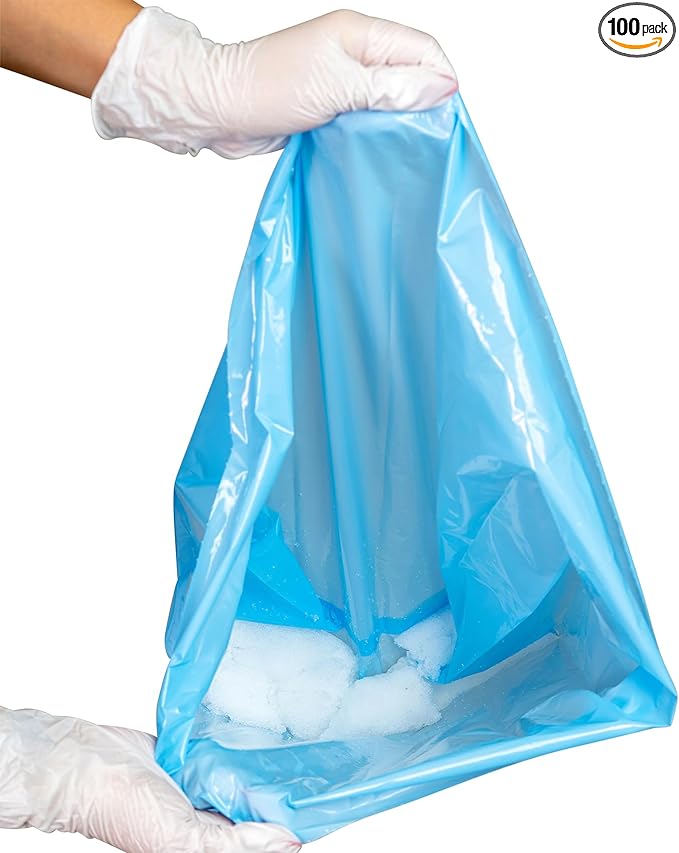 Cleanwaste Sani-Bag+ Commode Liners with Poo Powder (10 Indiv-Wrap)