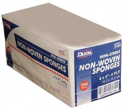 Dukal 2104 Non-Sterile, Non-Woven Sponge, 4