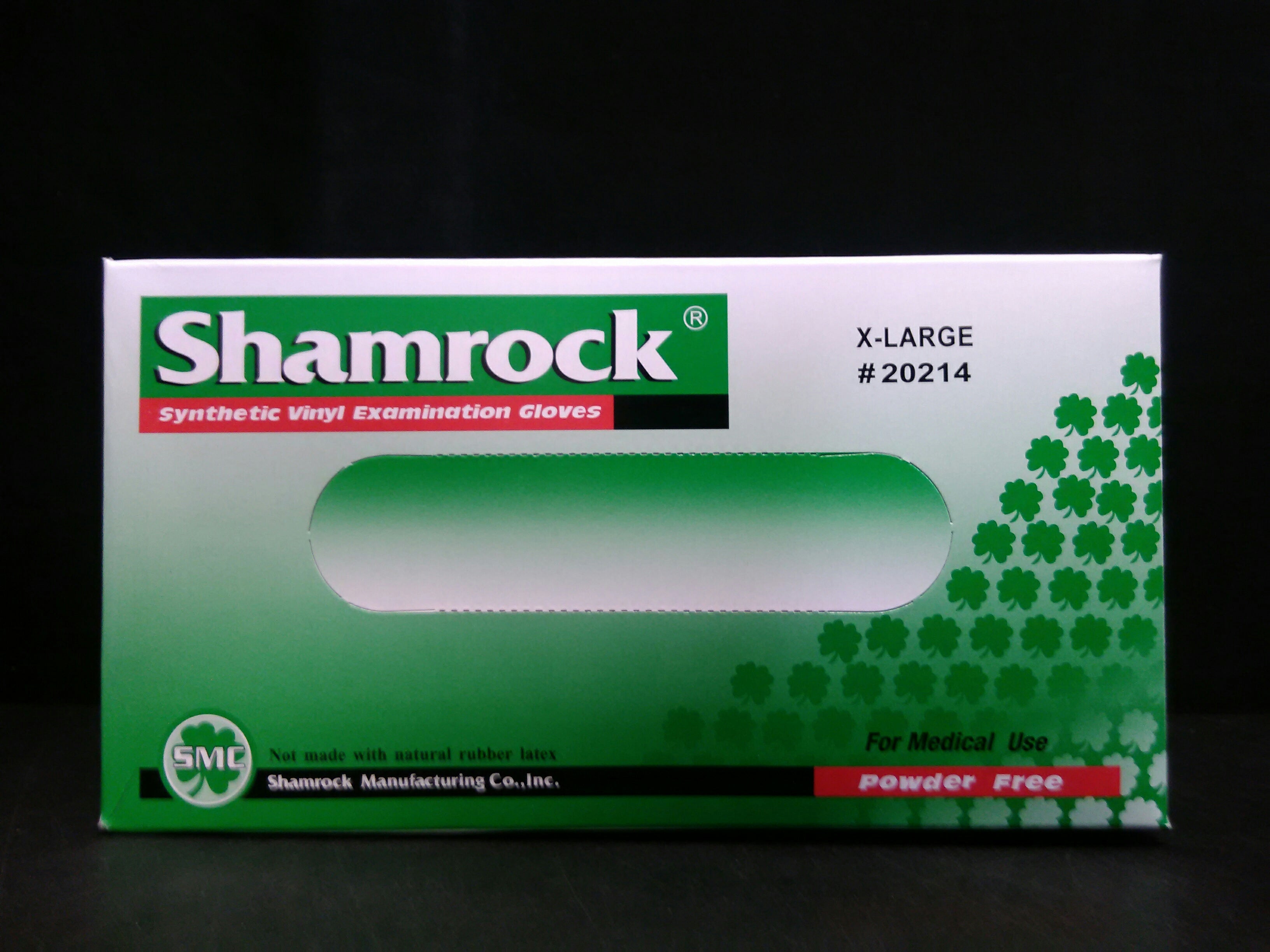 SHAMROCK MARKETING 20214 SHAMROCK 20214 VINYL EXAM GLOVE SYNTH XL POWDER FREE