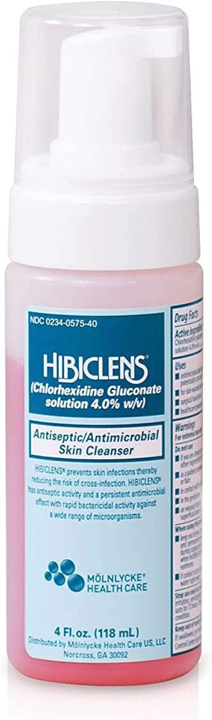 Molnlycke 57541 Hibiclens Antiseptic Antimicrobial Skin Cleanser 4oz Foam Pump