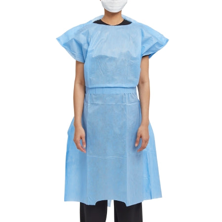 Halyard 69766 Patient Gown 3-Layer SMS Fabric Universal Blue (Bag of 10)