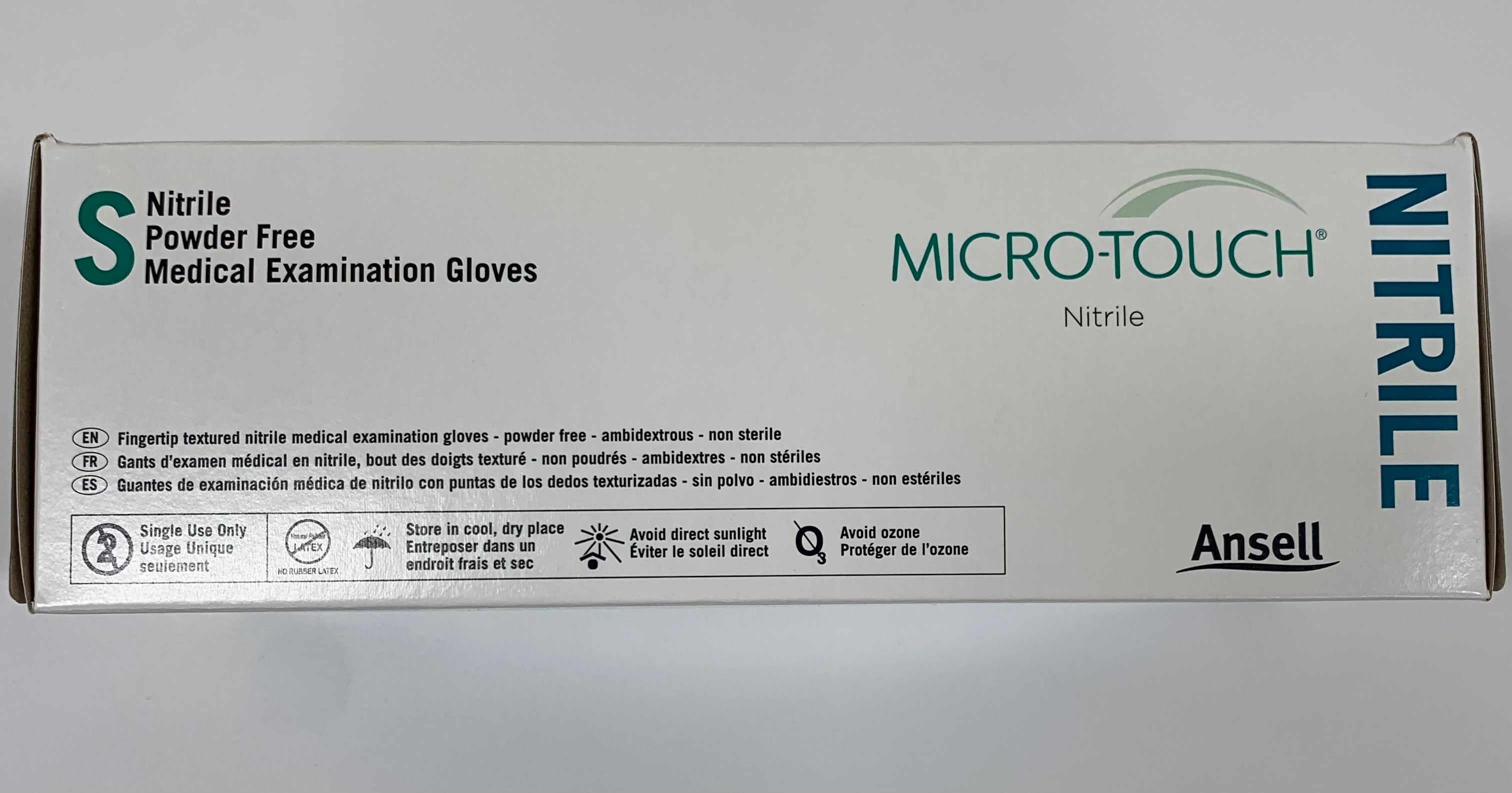 Ansell 6034301 Micro-Touch Gloves - Powder-Free Thin Nitrile Synthetic, Small, 200 per Box