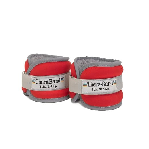 Theraband 25870 Wrist & Ankle Strengthening Physical Therapy - Red - 1 lb. Each - Set of 2