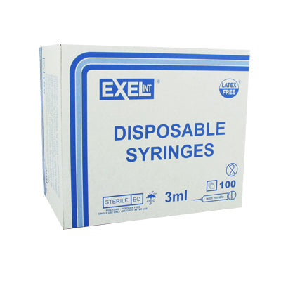 Exel 26110 3cc Syringe/Needle Combination with Luer-Lock Tip - 18 Gauge x 1 1/2 in 100 count