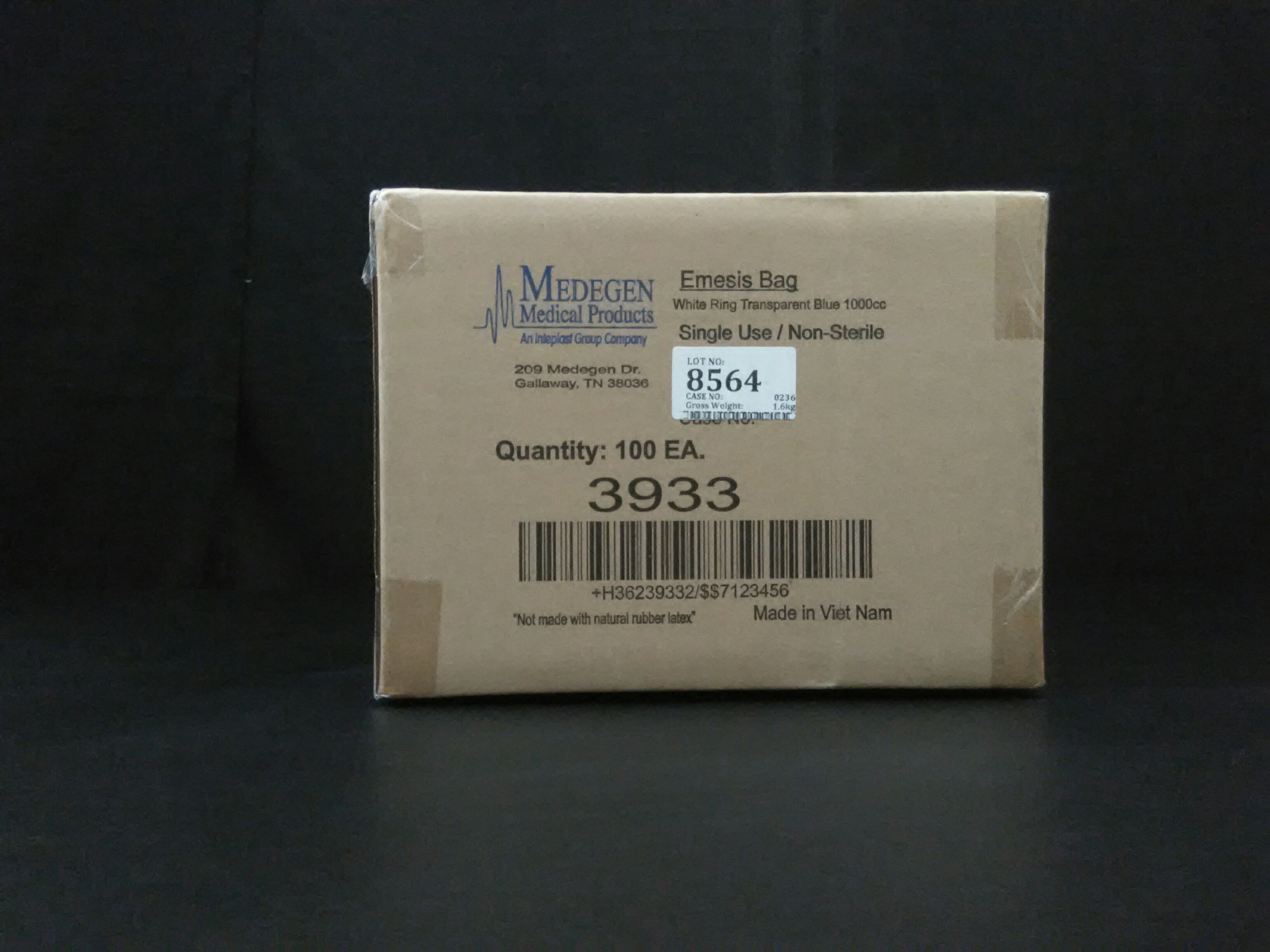 MEDEGEN 3933 MEDEG Bag: Emesis 6.5x15 1.35ml Pr 100/Cs