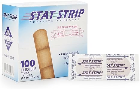 STAT Strip Adhesive Bandages 100 Flexible Latex Free 1x3 inch