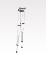 Breg 100309-000 Underarm Crutches Aluminum Frame Adult 250 lbs Weight Capacity Push Button / Wing Nut Adjustment