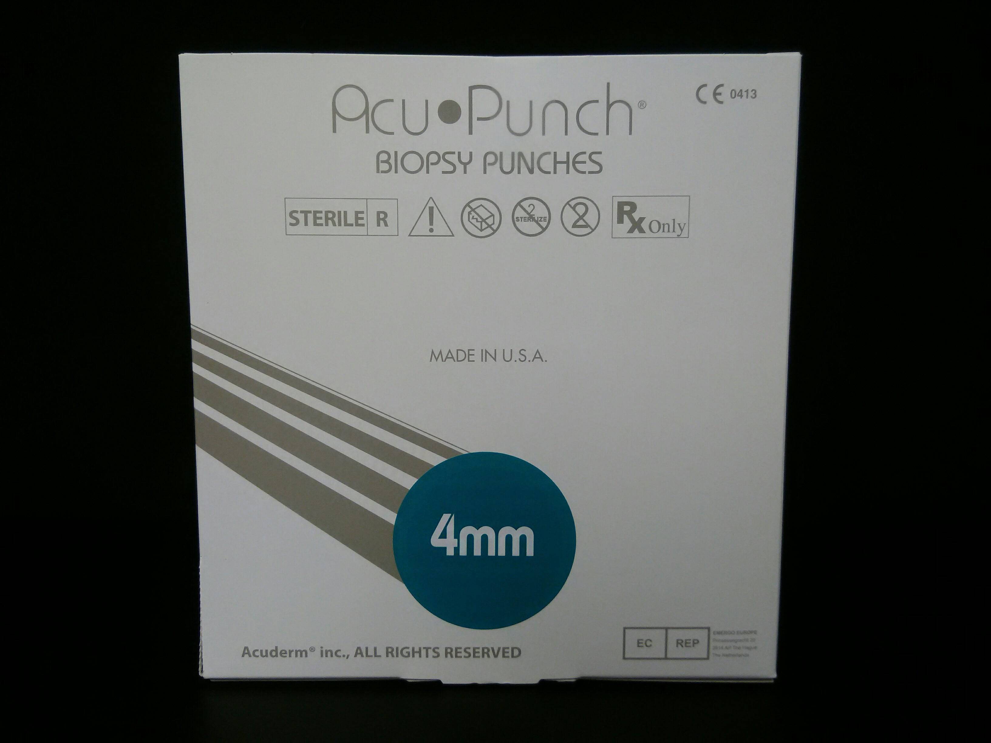 Acuderm P450 Biopsy Punch Acu-Punch Dermal 4 mm (Box of 50)