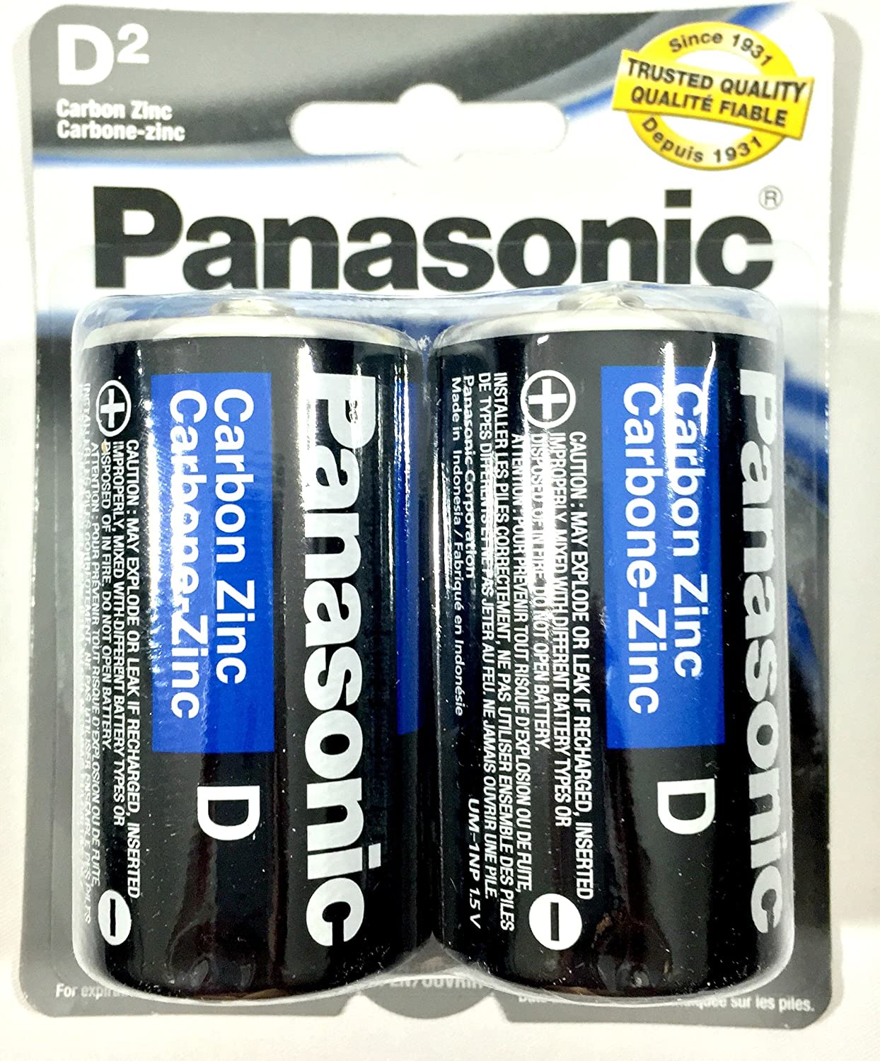 2Pc Size D Panasonic Batteries Super Heavy Duty Power Zinc Carbon PAN-00179