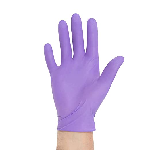 Halyard 55093 Purple Nitrile-Xtra Exam Gloves, Sterile Pairs, Powder-Free, 5.9 mil, 12