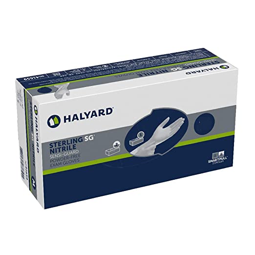 HALYARD Sterling SG Nitrile Powder-Free Exam Gloves, 3.7 mil, 9.5