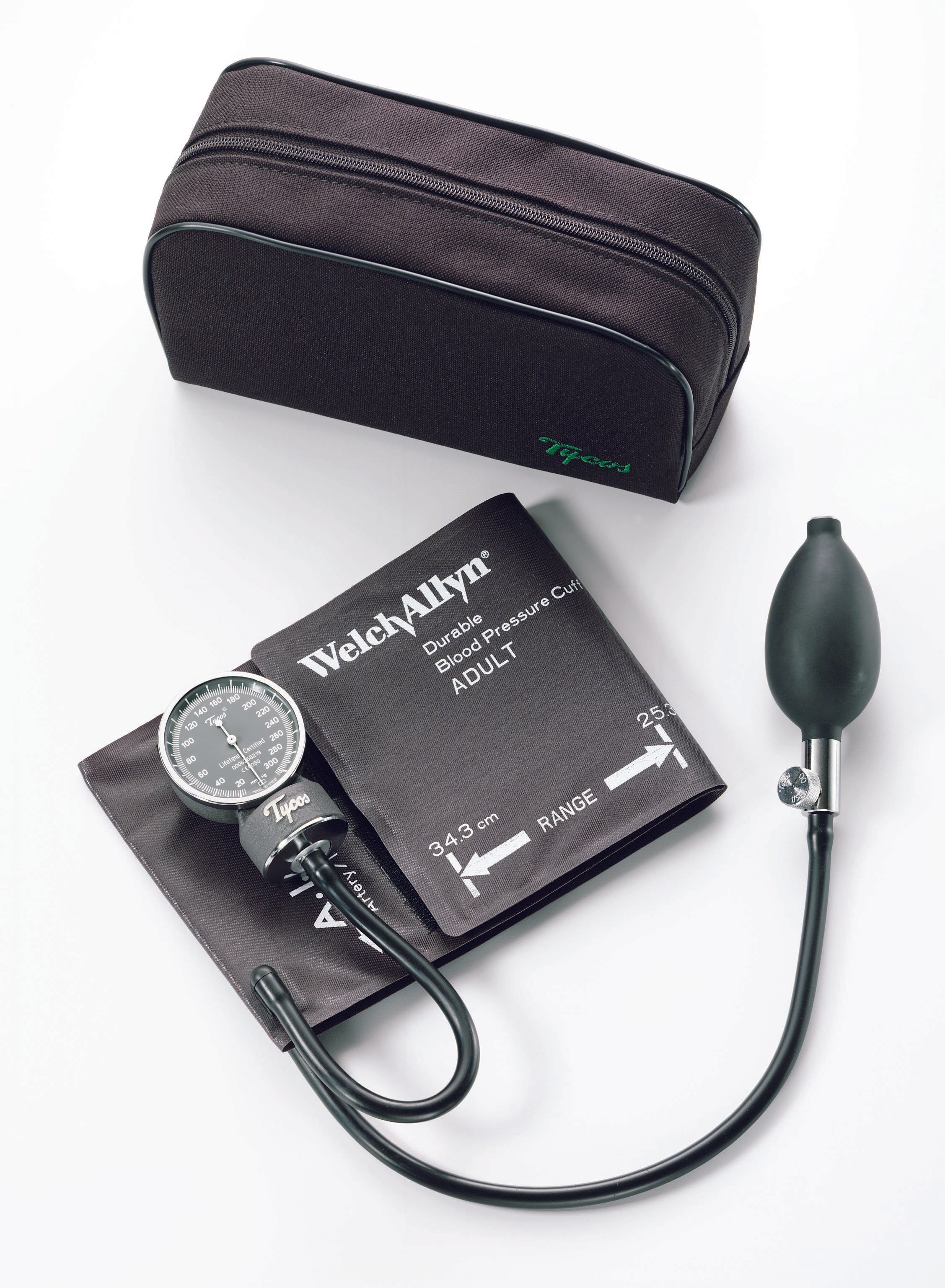 Welch Allyn 5090-02CB  Aneroid Sphygmomanometer Unit Tycos Reusable Two-Tube Cuff Size-11 Adult