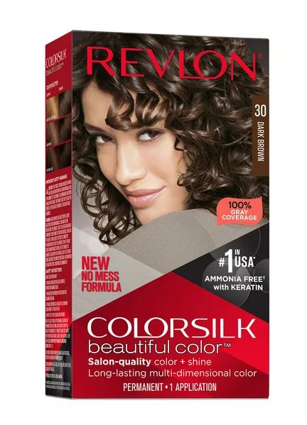 Revlon REV-95308 ColorSilk Hair Color, 30 Dark Brown 1 ea