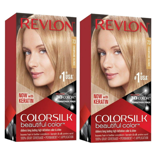 Revlon ColorSilk Beautiful Color #73 Champagne Blonde - Pack of 2 | 1 Application Hair Color for Unisex