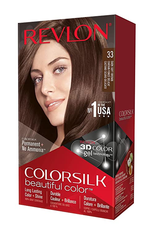 Revlon  REV-10875 ColorSilk Beautiful Color, 33 Dark Soft Brown 1 ea