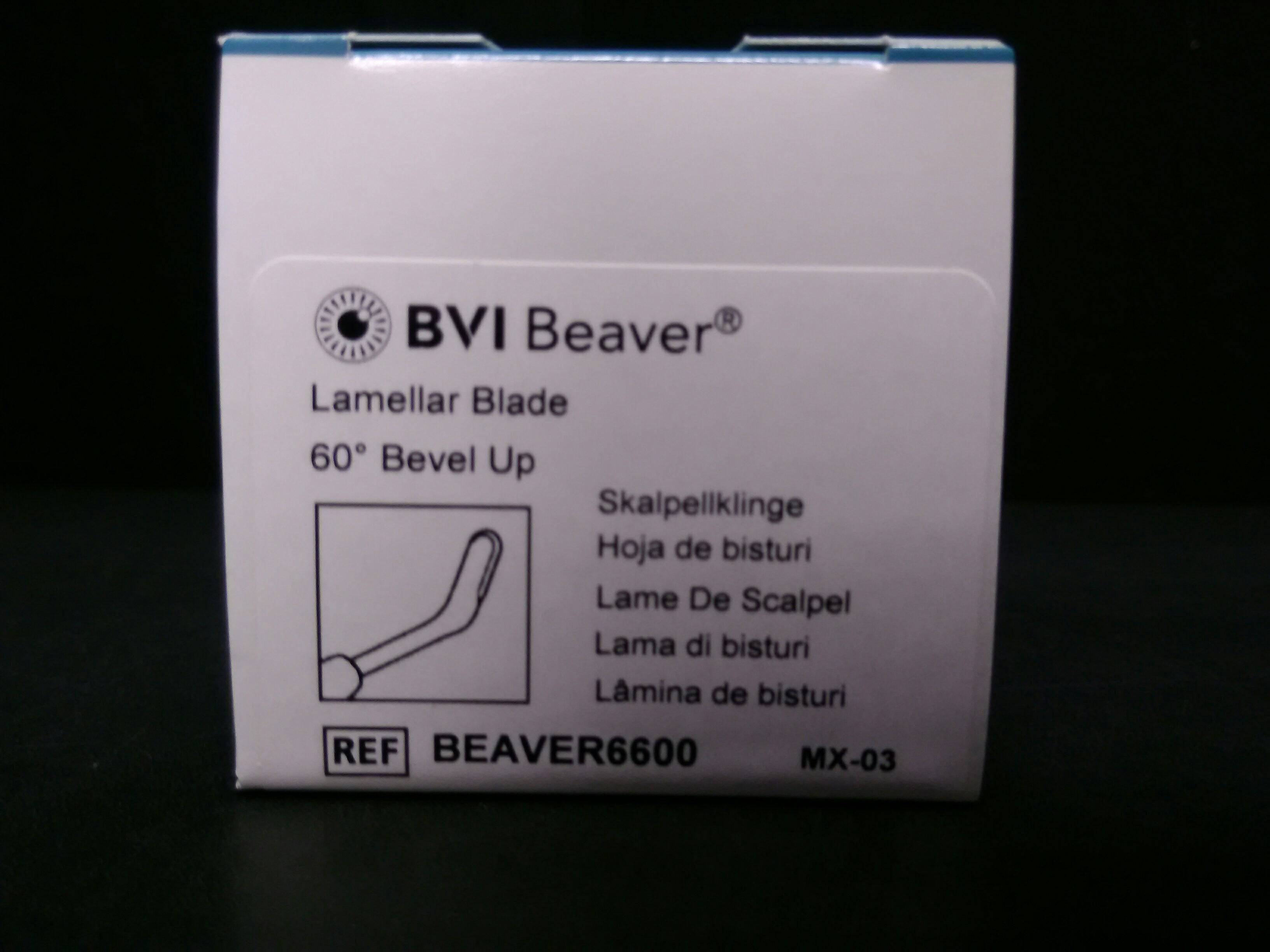 BEAVER-VISITEC BEAVER6600 BLADE, SURG MINI LAMELLAR 60 DEGS BEVEL-UP (3/BX)