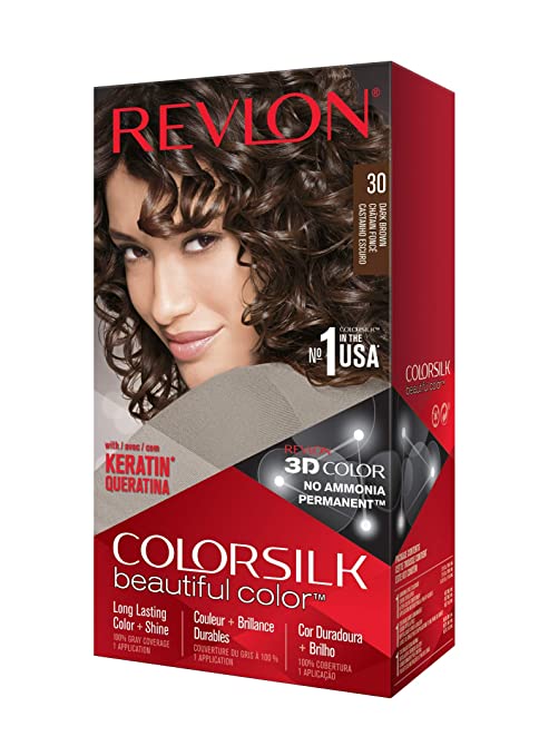 Revlon Color Silk Permanent Color Dark Brown #30 (Pack of 2)