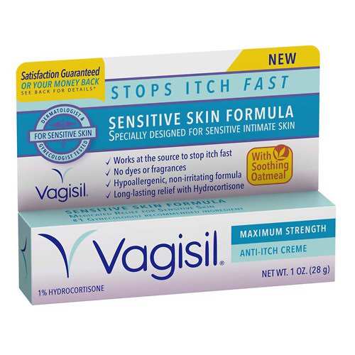 Vagisil VAG-64124 Maximum Strength Feminine Anti-Itch Cream Sensitive Skin 1 oz (Pack of 3)
