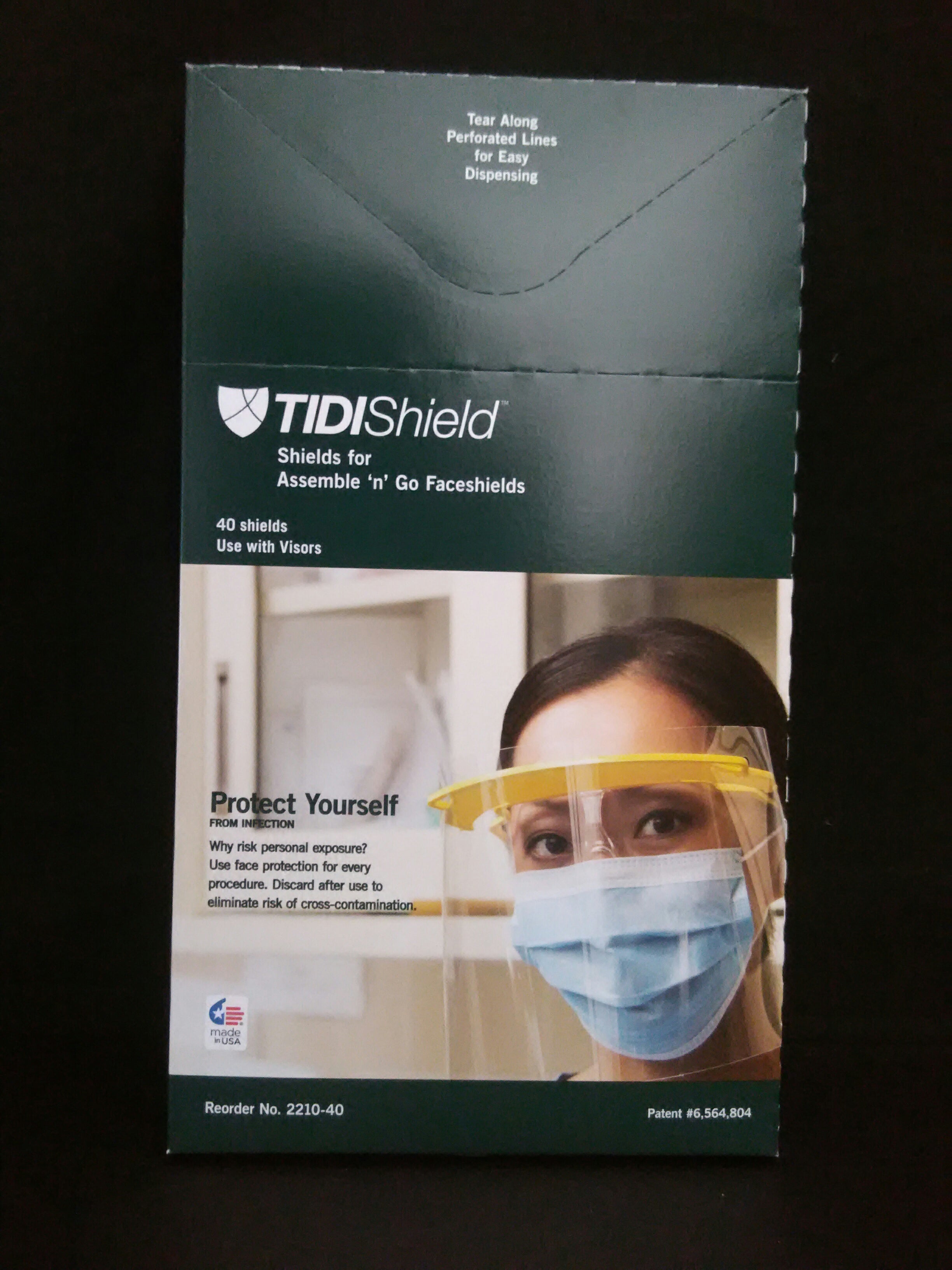 TIDISHIELD 2210-40-6 ASSEMBLE'N GO FACE SHIELD