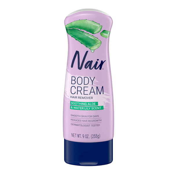 Nair CHD-23297 Nair Hair Removal Body Cream With Aloe and Water Lily Leg and Body Hair Remover 9 Oz Bottle (Pack of 4)