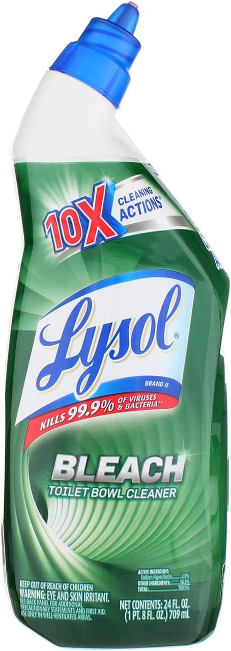 Lysol LYS-80142 Plus Bleach Toilet Bowl Cleaner, 24-oz. 4 pack