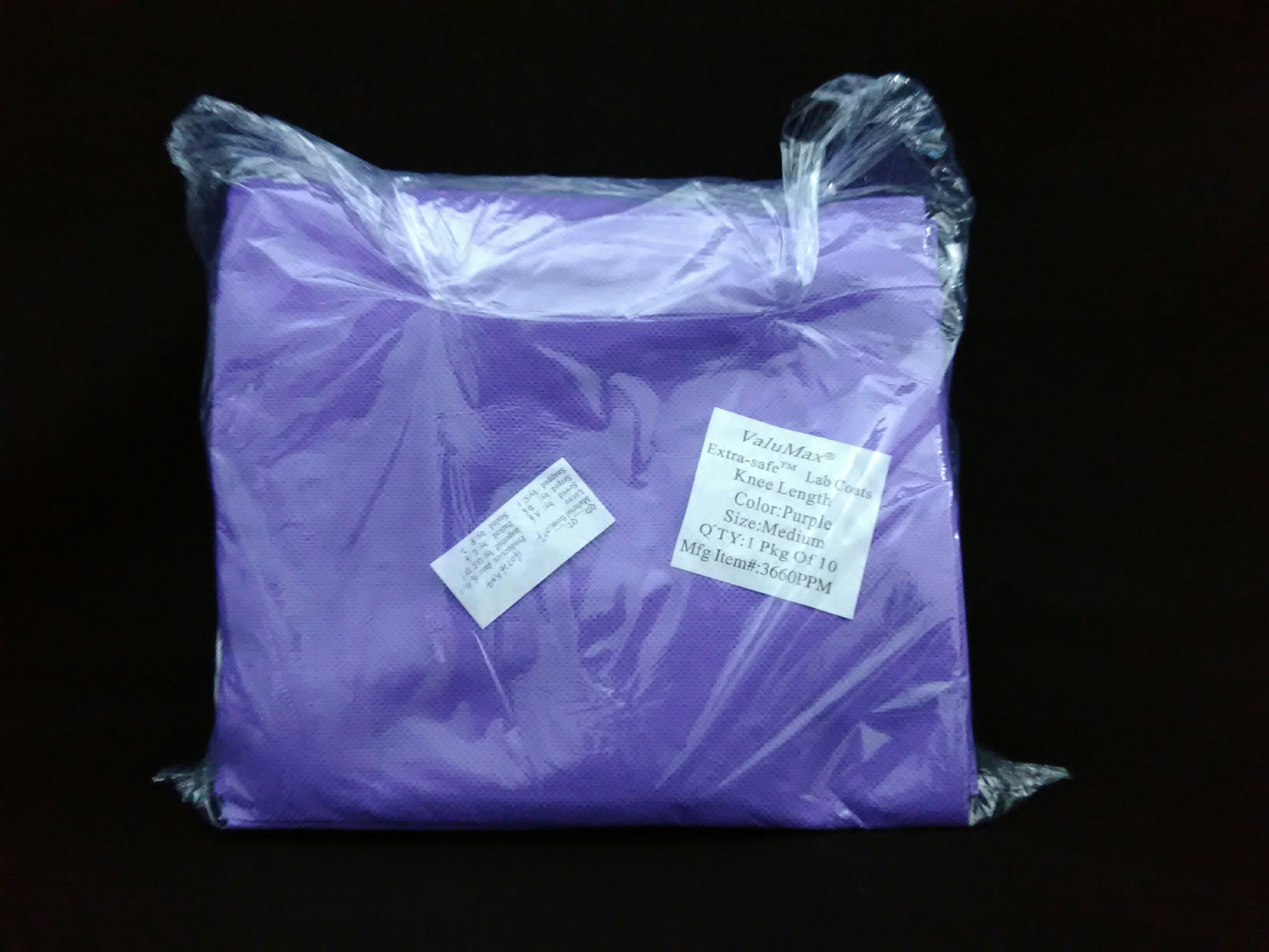 VALUMAX 3660PPM COAT LAB 3 LAYER SMS FABRIC PURPLE MED