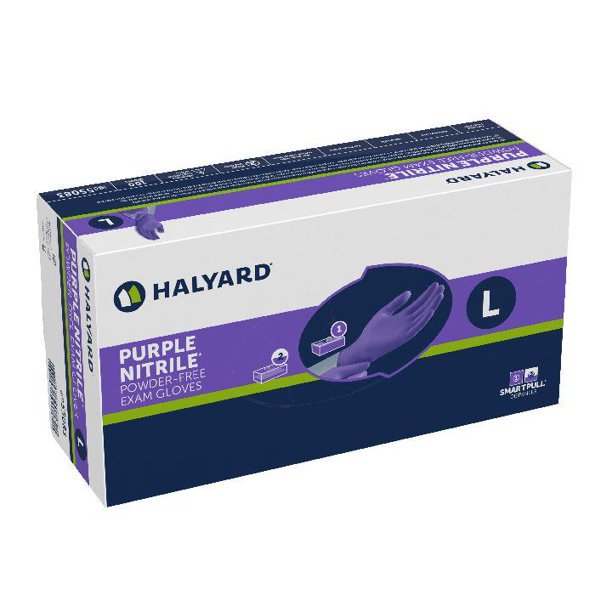 Halyard 55083BX Purple Nitrile Exam Glove - Large, 100 Each / Box