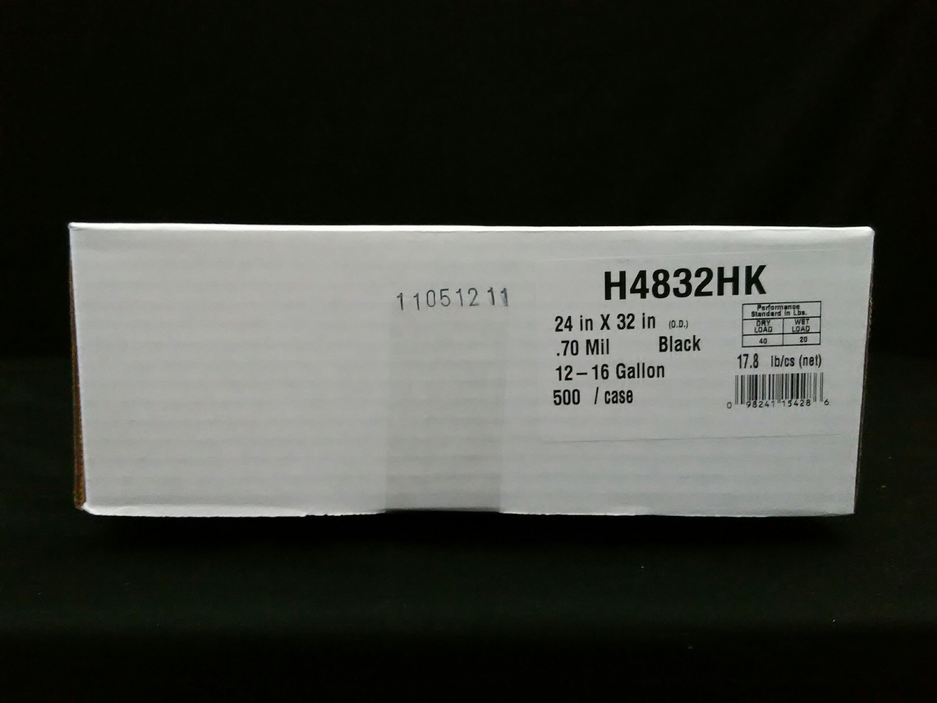 HERITAGE BAG H4832HK Black 12-16 Gallon 0.70 Mil