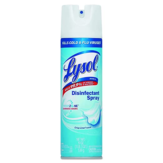 Lysol Disinfectant Spray, Crisp Linen, 19 Ounce (Pack of 12)