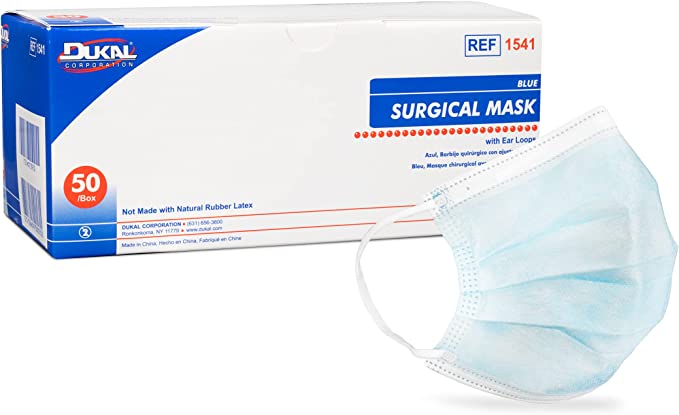 Dukal 1541 Procedure Masks With Ear Loop Blue (Case of 300)