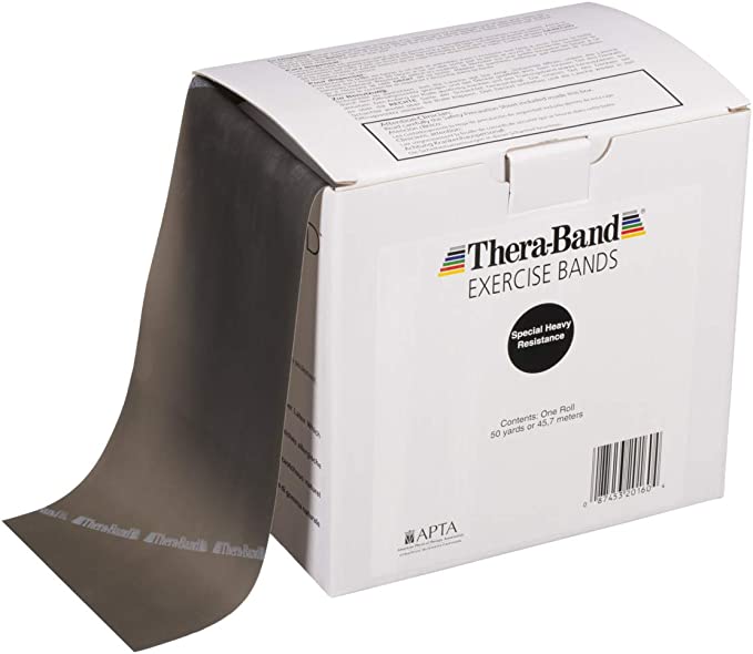 THERABAND Resistance Bands, 50 Yard Roll Professional Latex Elastic Fitness Band for Upper & Lower Body & Core Exercise, Physical Therapy, Pilates, Yoga, Stretching, Home Workouts, & Rehab