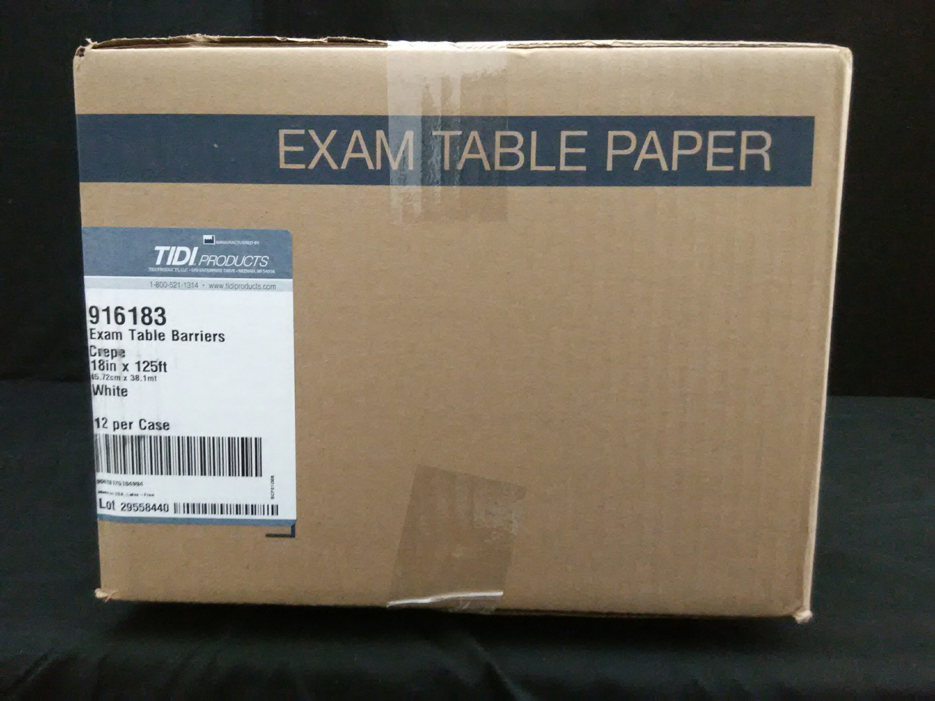 TIDI 916183 PAPER EXAM TABLE CREPE 18 IN X 125 FT