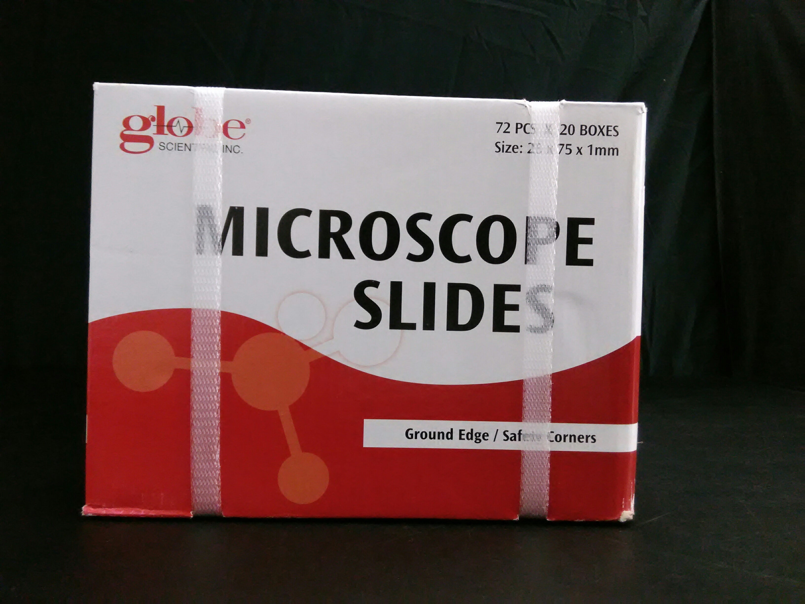 GLOBE SCIENTIFIC 1328 GLOBE Microscope Slides, Glass, 25 x 75mm, 90??? Ground Ed