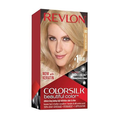 Permanent Hair Color by Revlon REV-95803 #80 80 Light Ash Blonde, 1 count