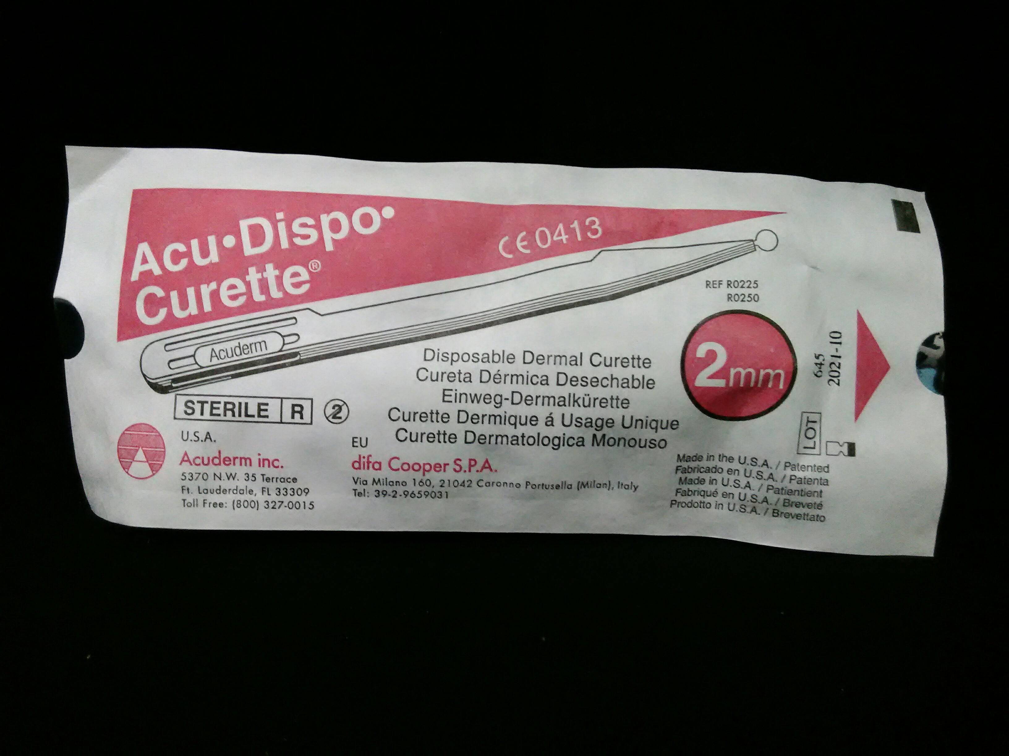 ACUDERM R02-25 CURETTE DERMAL DISP 2MM