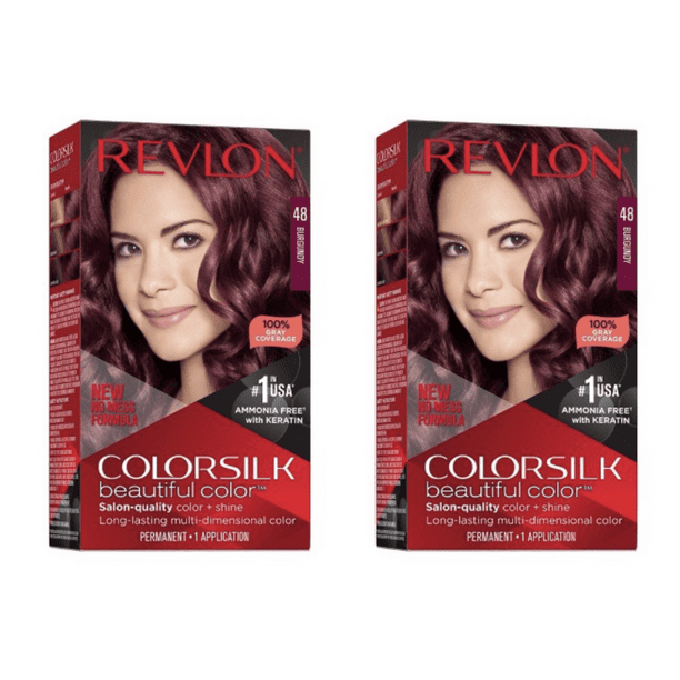 Revlon (2-Pack) Colorsilk #48 Burgundy No Mess Formula Permanent Hair Color