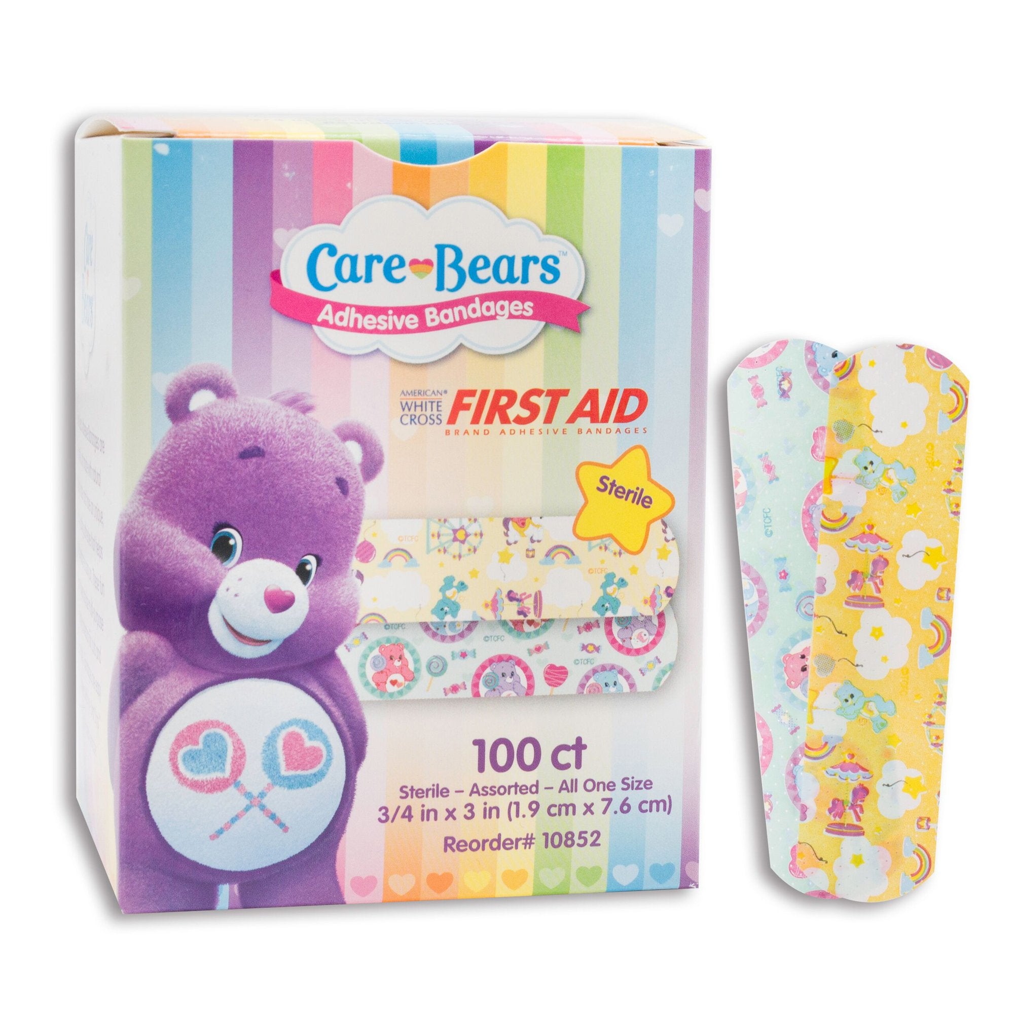 DUKAL 10852 Care Bears Adhesive Strip 3/4 X 3 Inch Plastic Rectangle (100/BX)