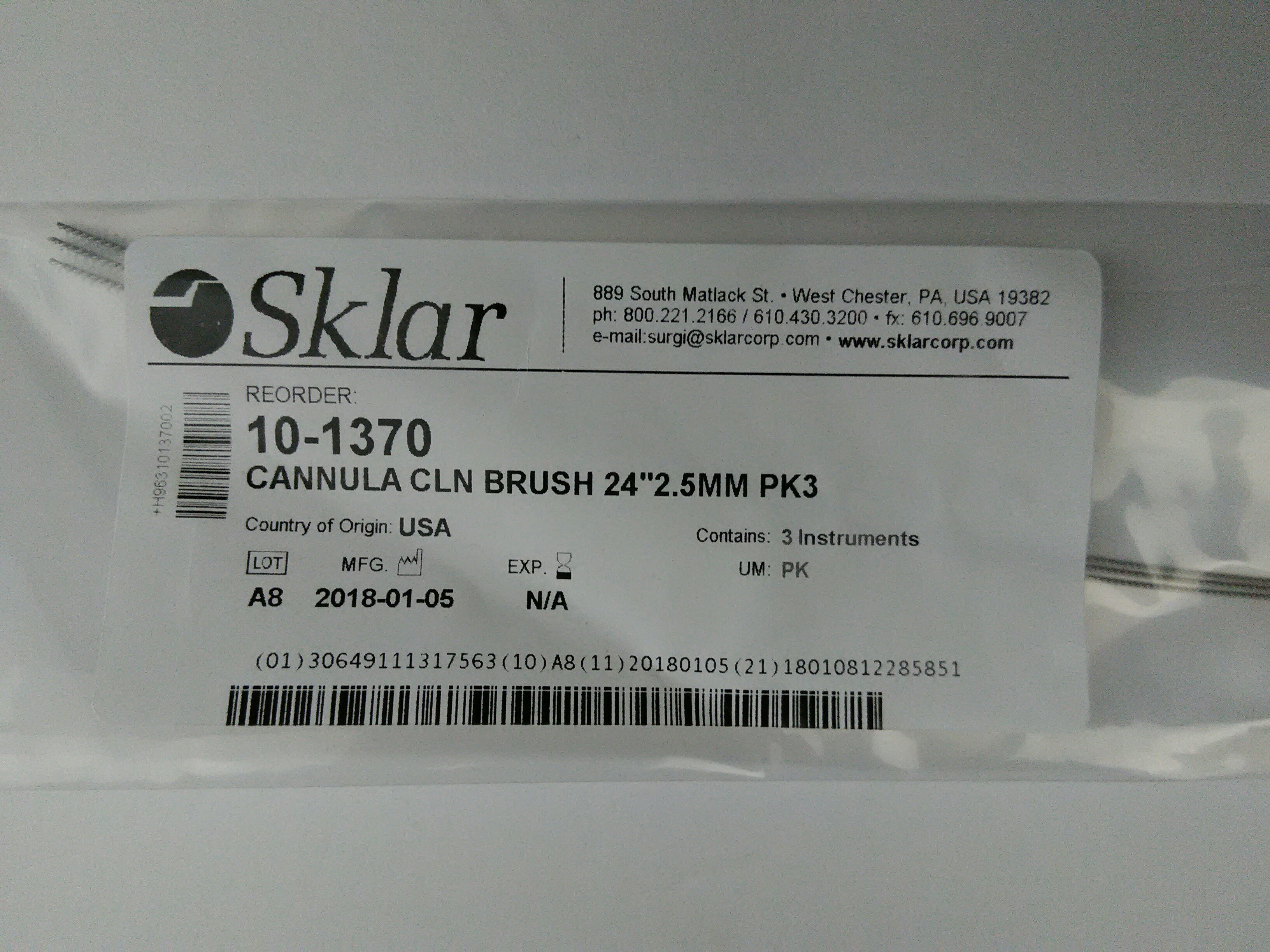 SKLAR 10-1370 CANNULA BRUSH 24