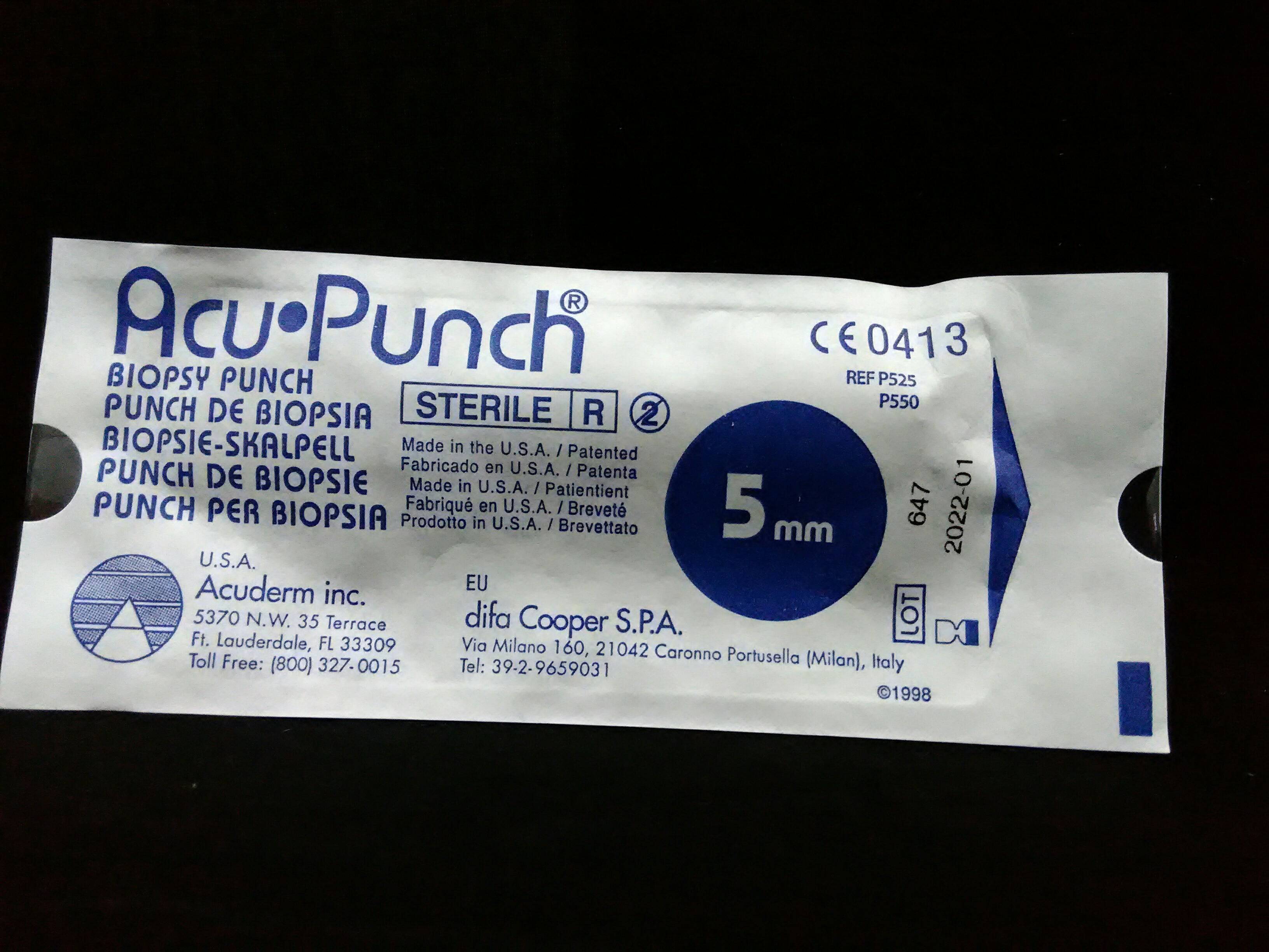 ACUDERM P550 PUNCH BIOSPY STERL DISP 5MM