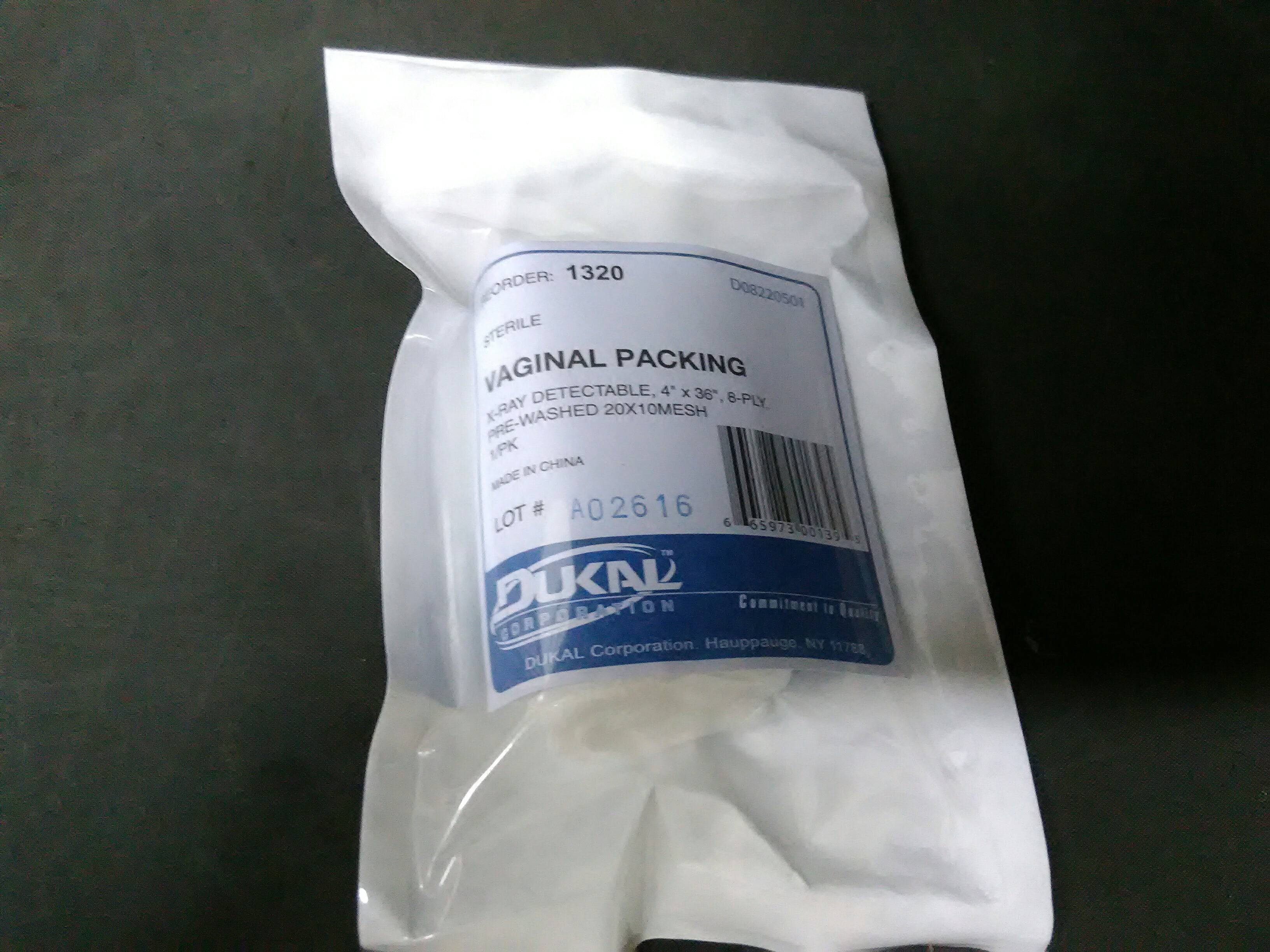 DUKAL 1320 Sterile, Vaginal Packing, X-Ray, 4