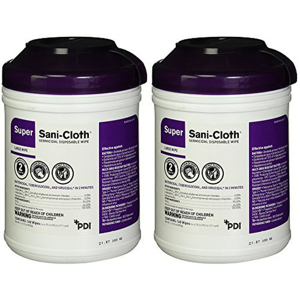 Sani-Cloth Wipes PDI-Q55172 Professional Disposables Surface Disinfectant Super, 160 Count - Purple ( 2 PACK)