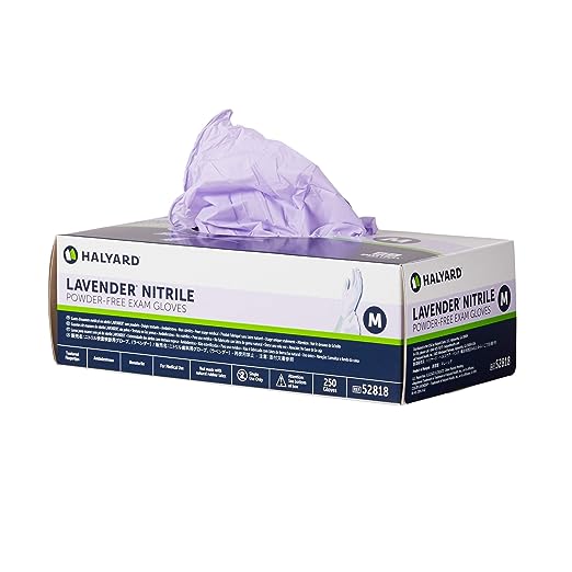 Halyard 52818 Lavender Nitrile Exam Gloves Powder-Free Non-Sterile 3.1 mil 9.5