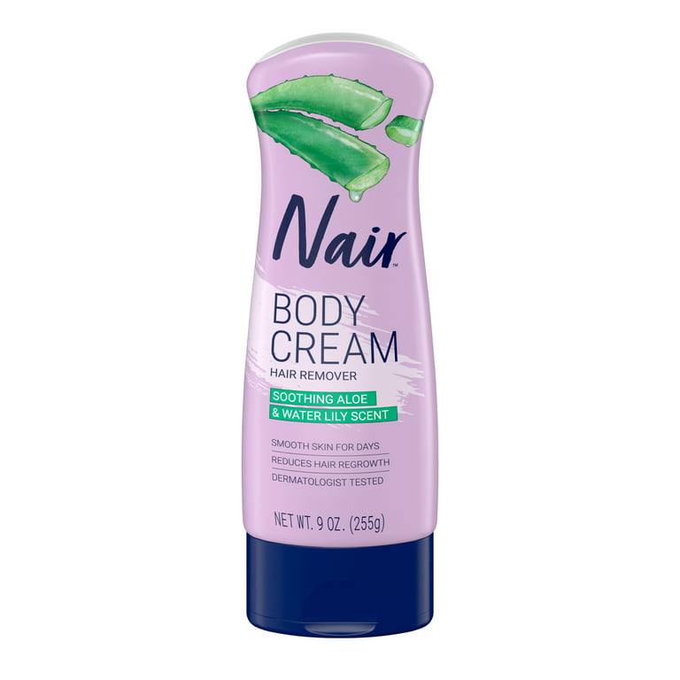 Nair CHD-23297 Nair Hair Removal Body Cream With Aloe and Water Lily Leg and Body Hair Remover 9 Oz Bottle (Pack of 6)