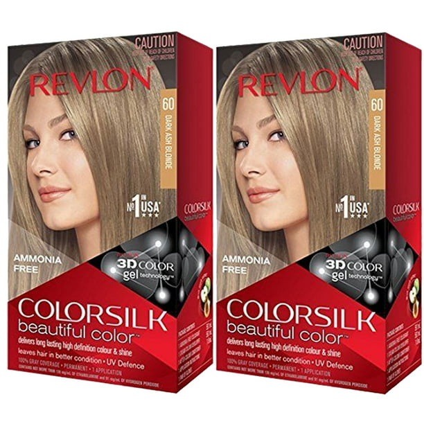 Pack of (2) Revlon ColorSilk Permanent Color, Dark Ash Blonde 60