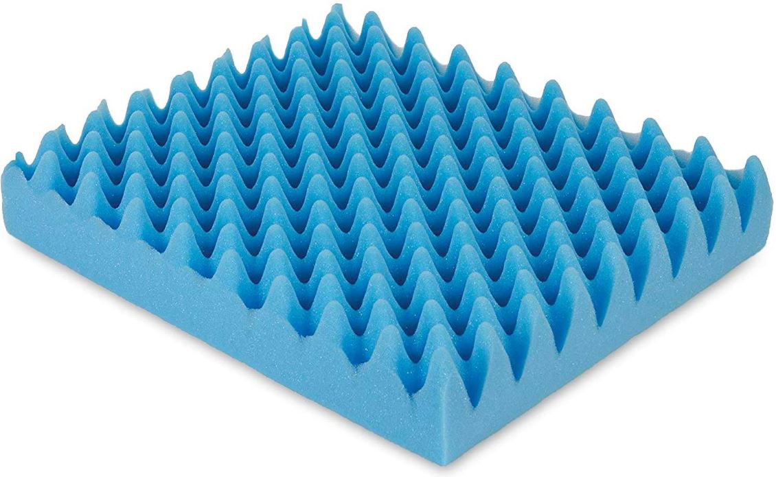 Egg Crate Sculpted Foam Seat Cushion Without Back, Blue