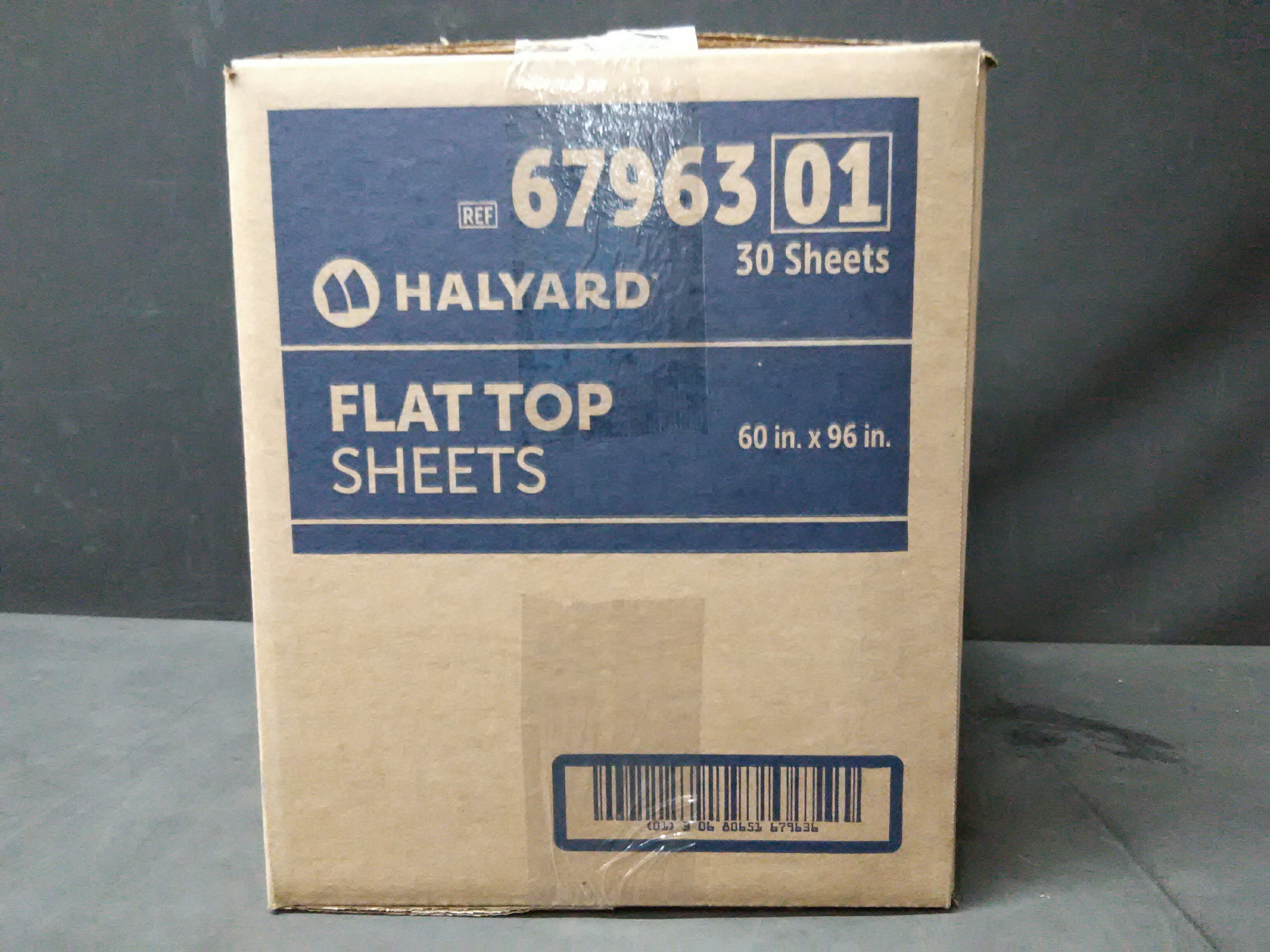 HALYARD 67963 FLAT TOP SHEET, BLUE, 60IN. X 96IN., BULK 30/cs