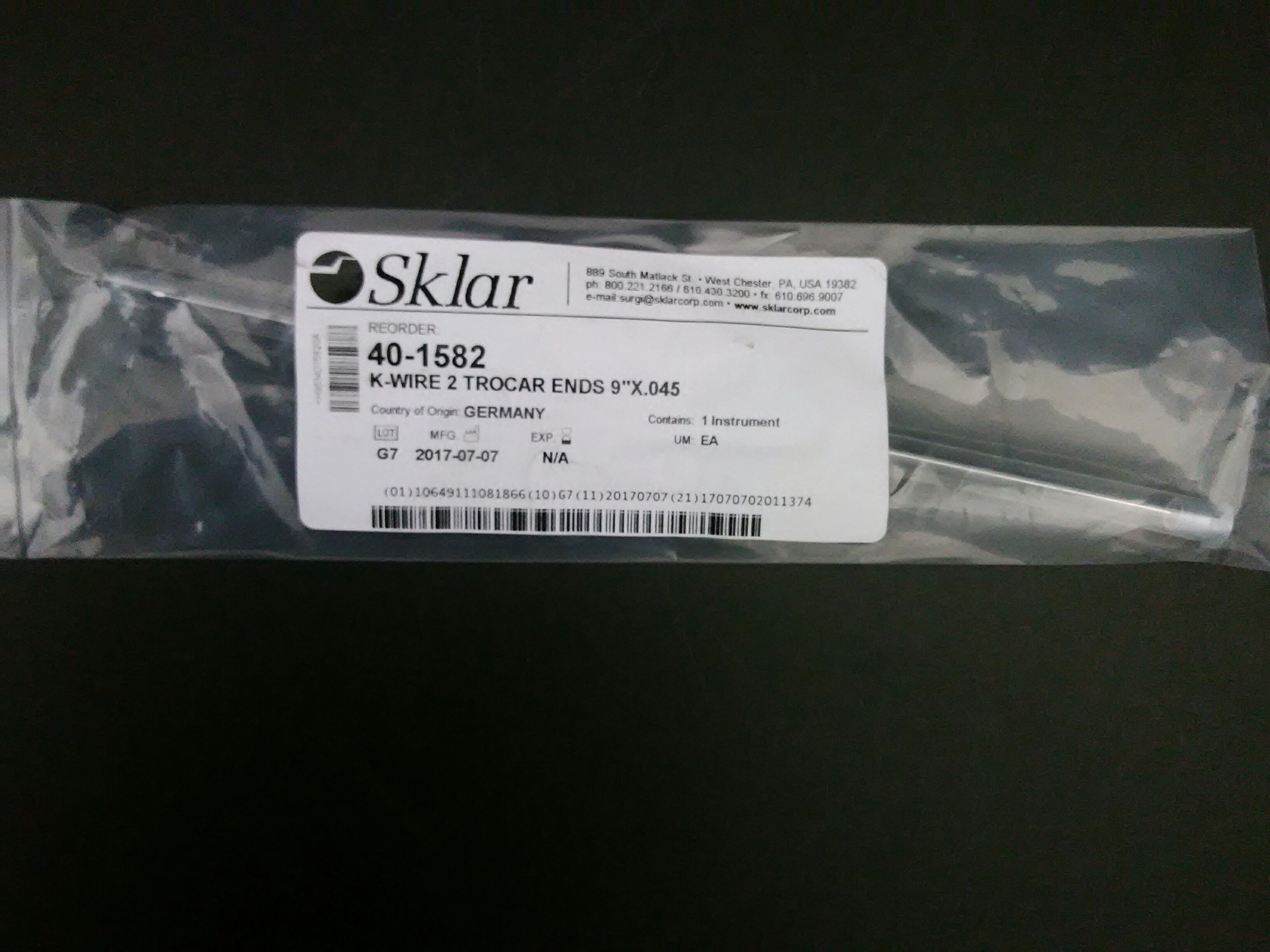 SKLAR 40-1582 WIRE KIRSHNER