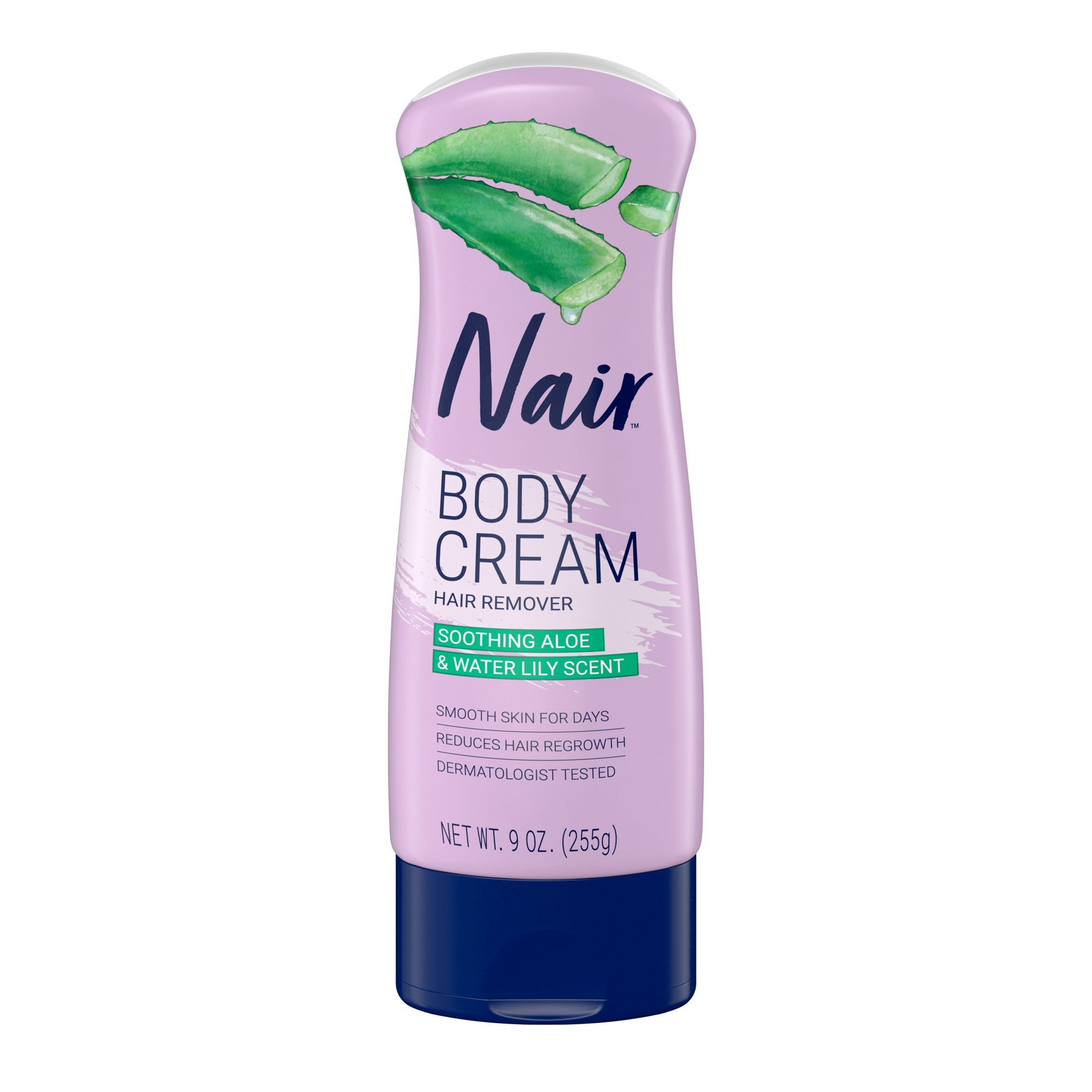 Nair Hair Removal Body Cream With Aloe and Water Lily Leg and Body Hair Remover 9 Oz (Pack of 2)