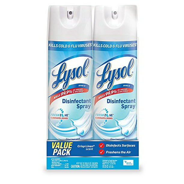 Lysol Disinfectant Spray Crisp Linen 19oz (Pack of 2)