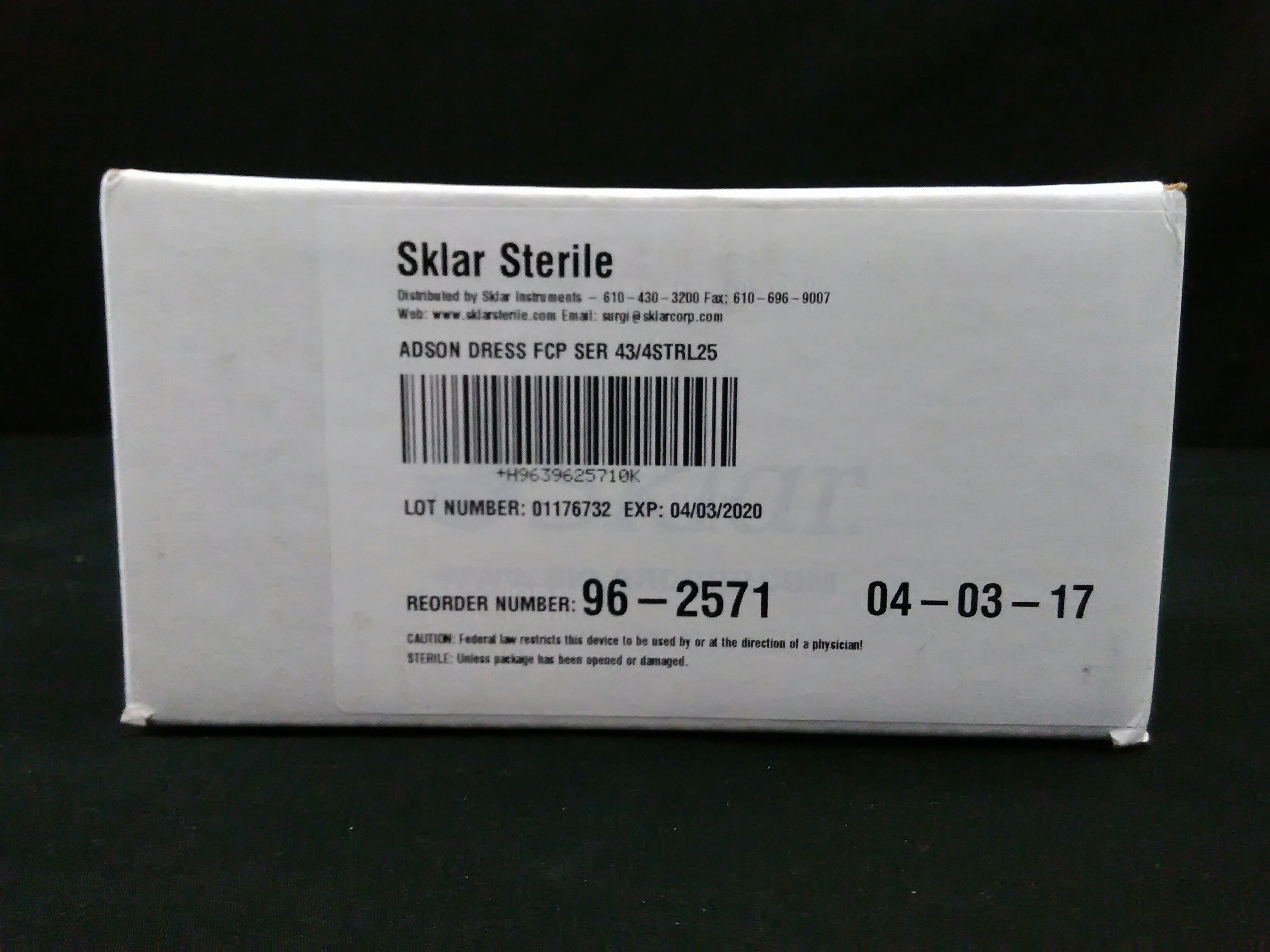 SKLAR 96-2571 Econo Sterile Adson Dressing Forceps, Box of 25 - 4-3/4